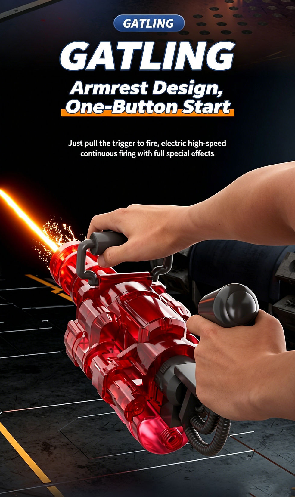 Thumbnail: Children Simulated Firing Electric Water Gun Toy Gatling Automatic Continuous Sh