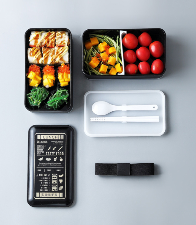 Thumbnail: Japanese Minimalist Double-Layer Bento Box for Lunch