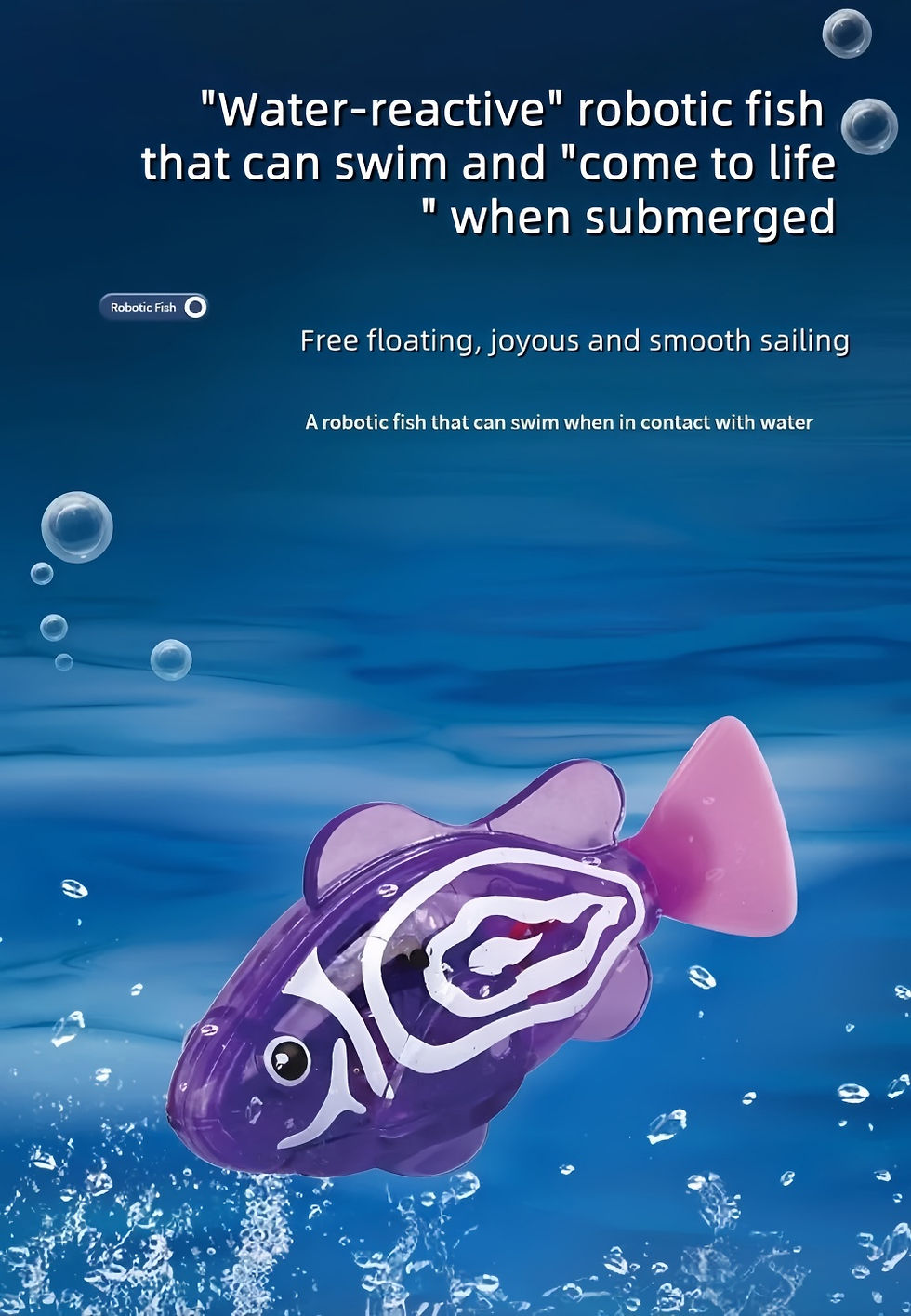 Thumbnail: Baby bath light-up sensor electric small fish playing in water pet fish swimming