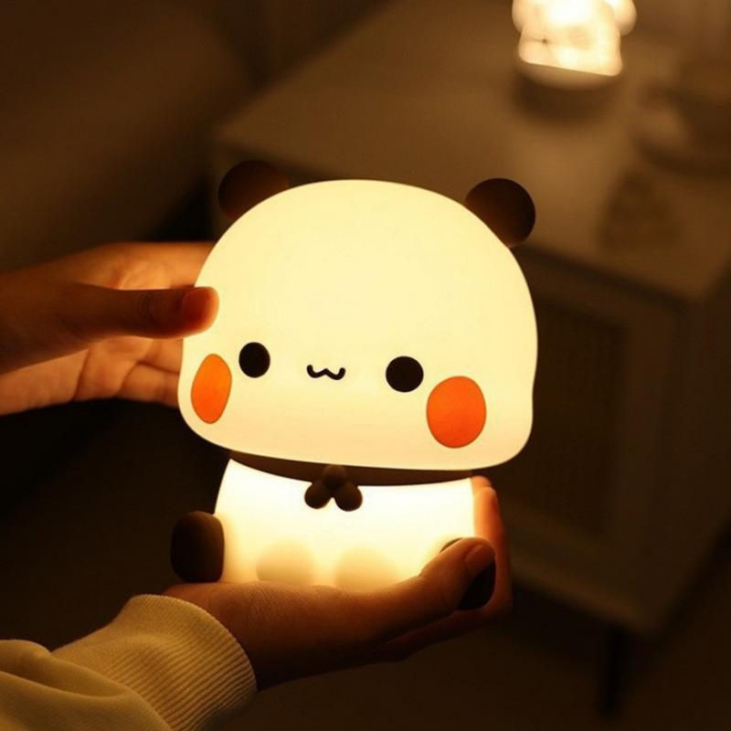 Kawaii Panda Led Night Light Lamp Cute Cartoon Pat Lamp Animal Bedroom Decorativ