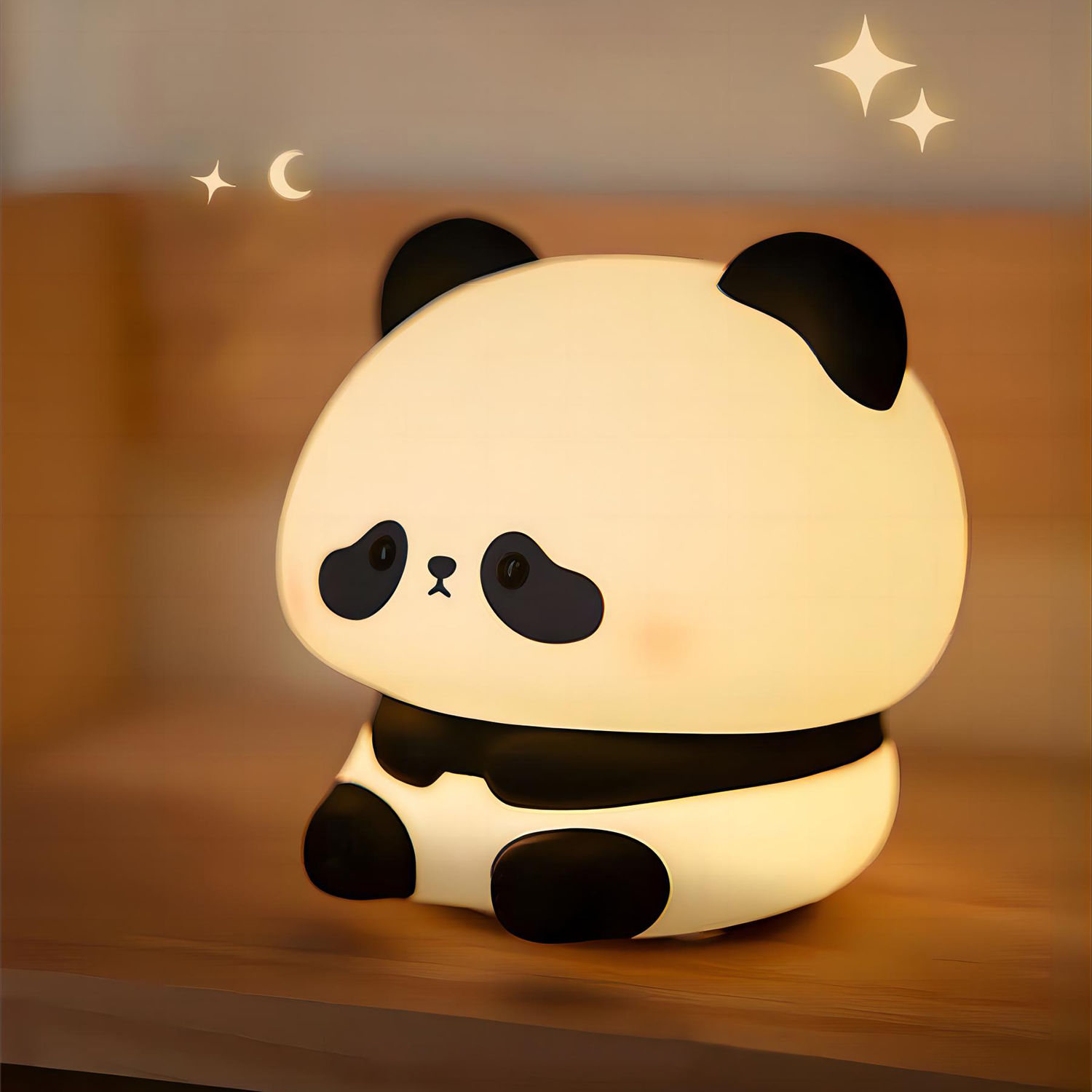 LED Night Light Cute Panda Cartoon Animals Silicone Lamp USB Rechargeable Timing