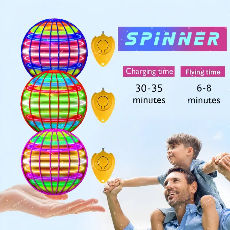 Thumbnail: Flying Ball Suspension Color LED Automatic Boomerang Ball Black Tech Magic Ball 