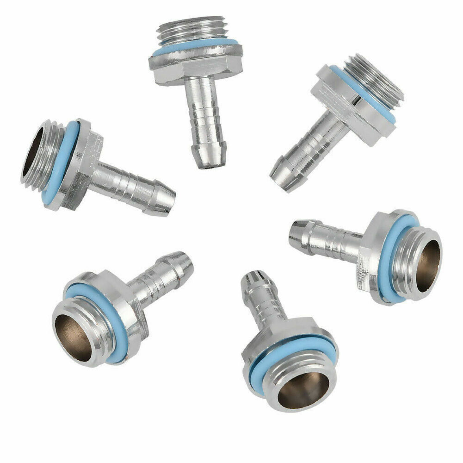 6x Hose Barb Connector 9mm G1/4 Thread Pipe Tube Tow-touch Fitting Barb Hose Pag