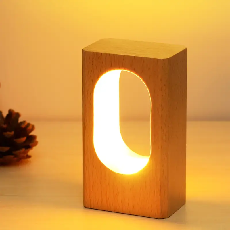 Thumbnail: LED Wood Desk Lamp - Dimmable Night Light Decor