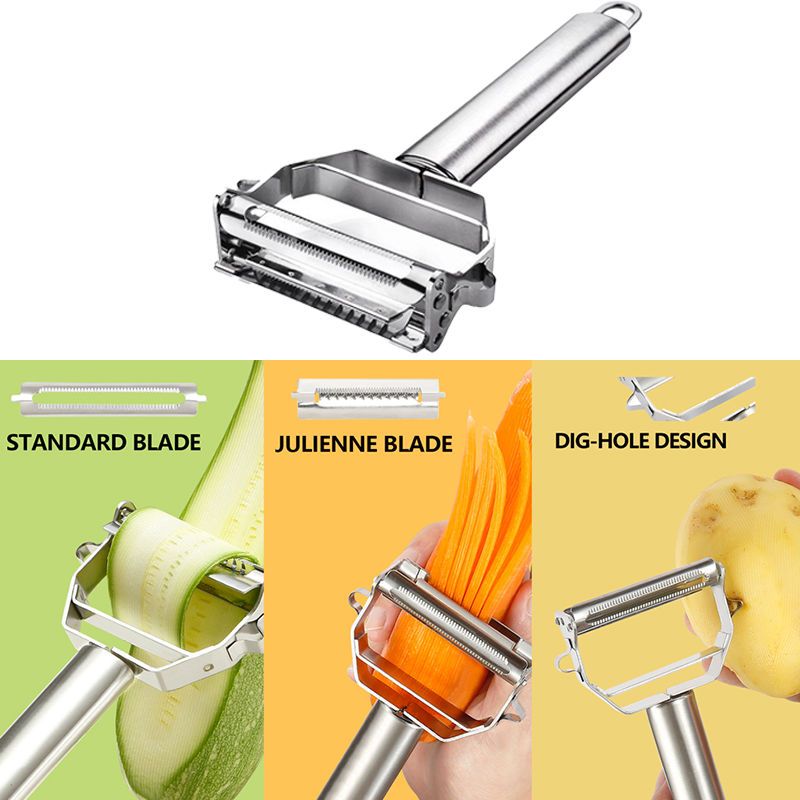 Kitchen Vegetable Peeler Stainless Steel Potato Peeler Slicer Korean Carrot Grat