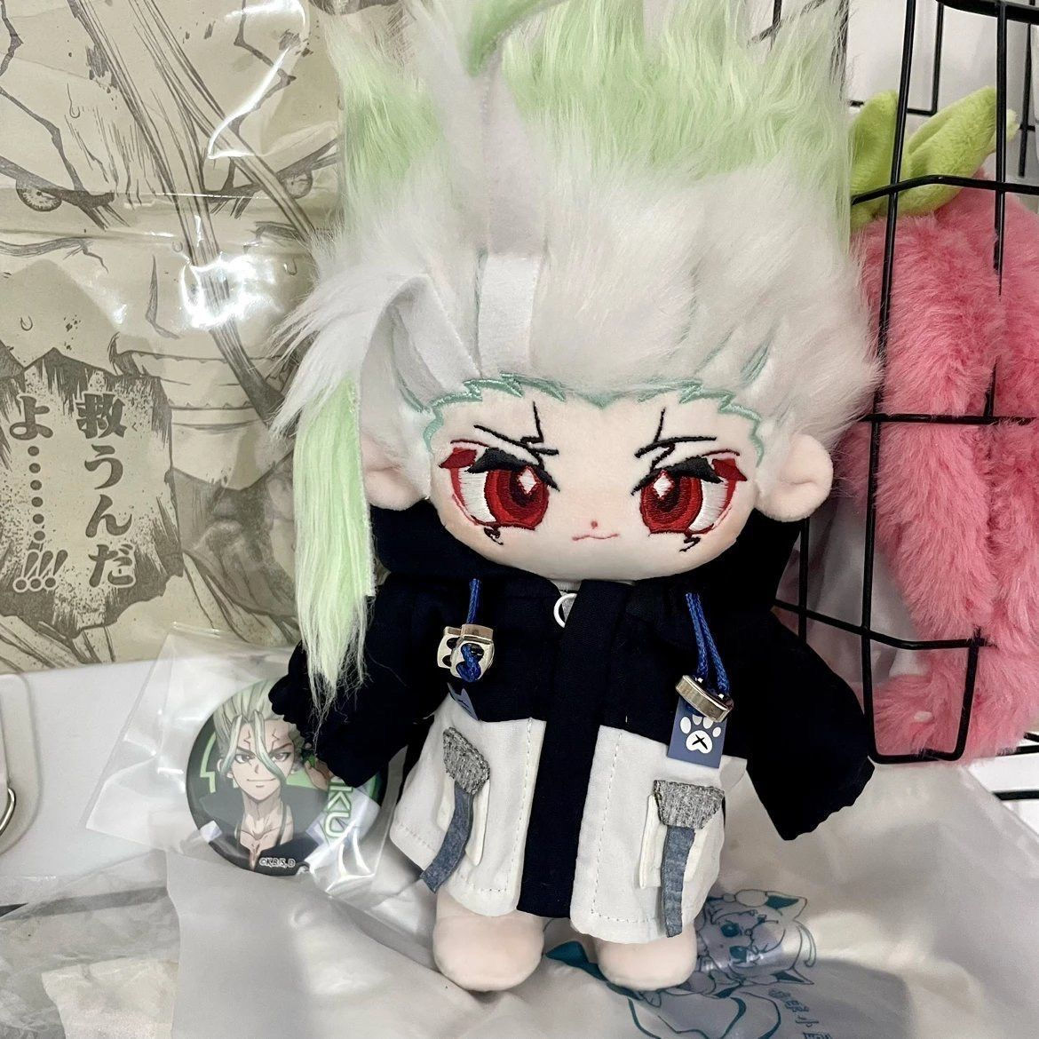 Stuffed 20cm Anime Dr. Stone Ishigami Senku Cotton Doll Toys COS Children Adults