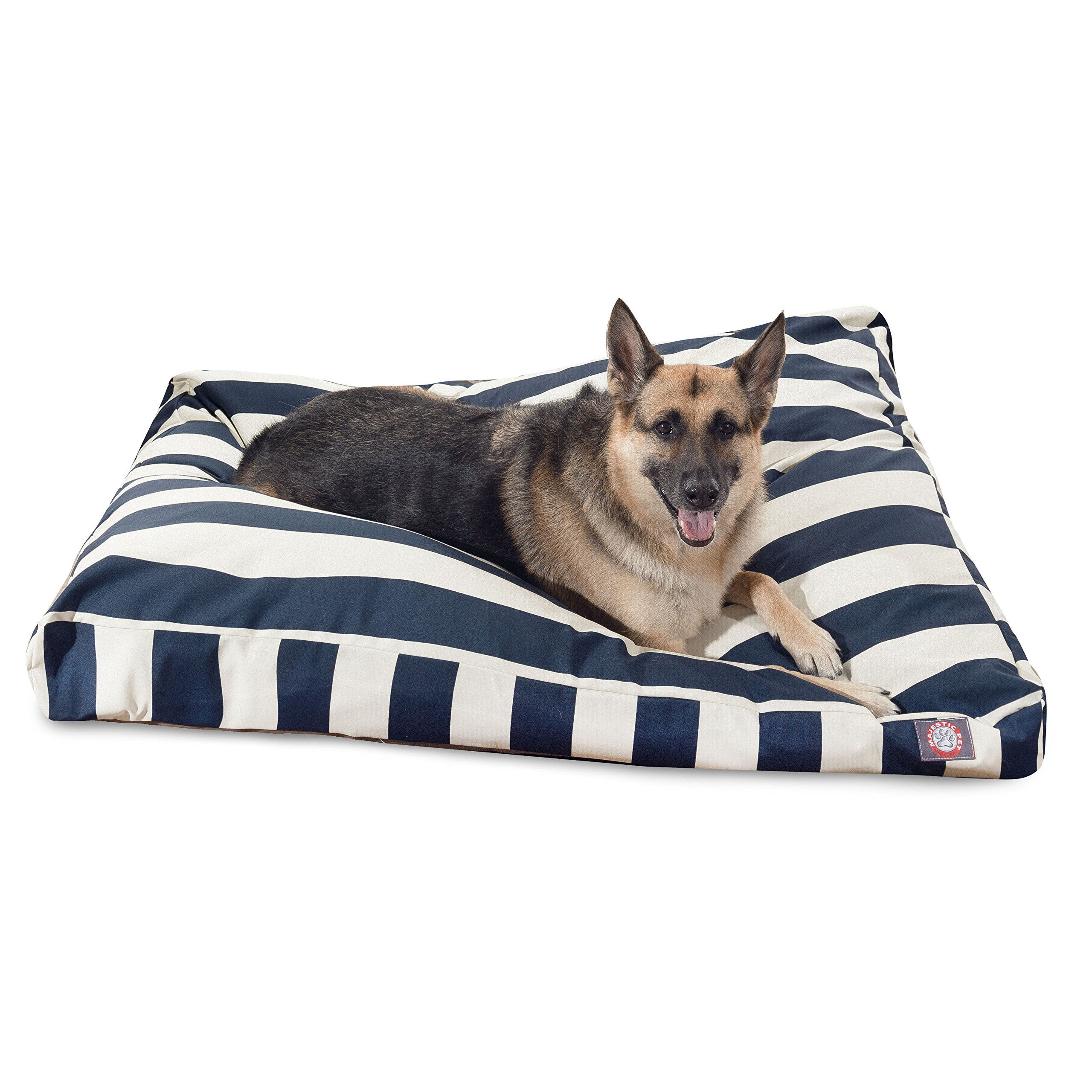 Majestic Pet Stripes Rectangle Large Dog Bed Washable – Non Slip Comfy Pet Bed –