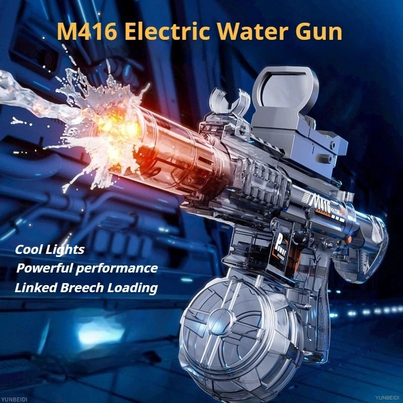 Thumbnail: M416 Electric Water Gun Fully Automatic with Flash, High-speed Continuous Shooti
