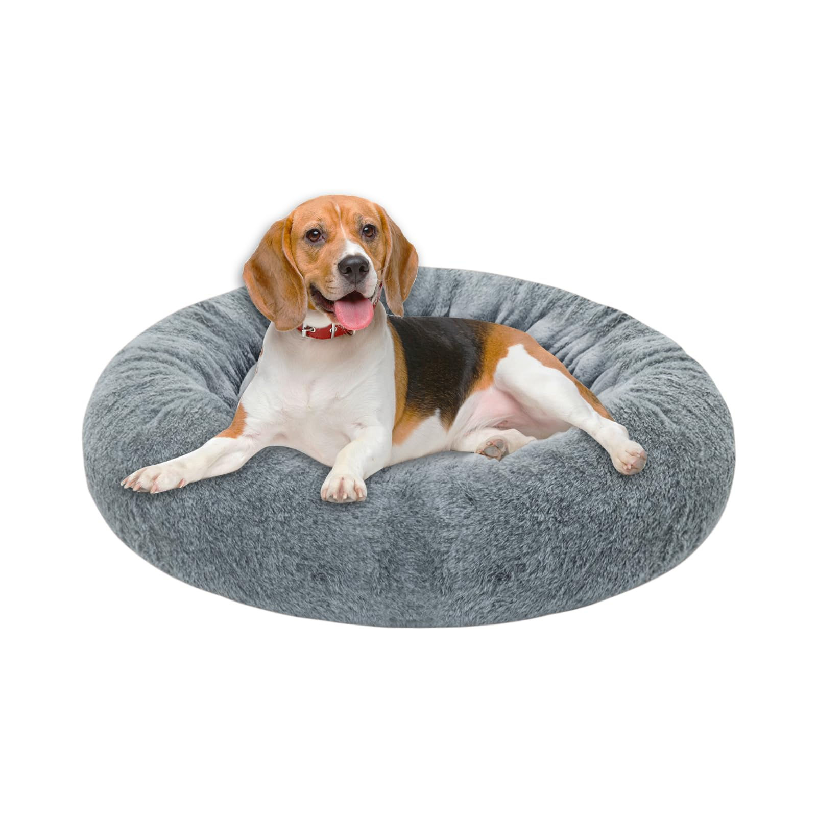 Dog Bed for Large Dogs 30 inch Calming Dogs & Cat Bed Washable Round Cozy Soft P