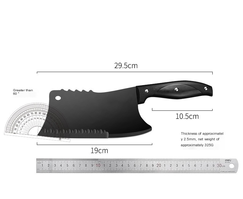 Thumbnail: Dual-Edge Stainless Steel Kitchen Cleaver Knife