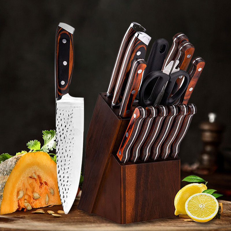 Thumbnail: 15-Piece Stainless Steel Kitchen Knife Set