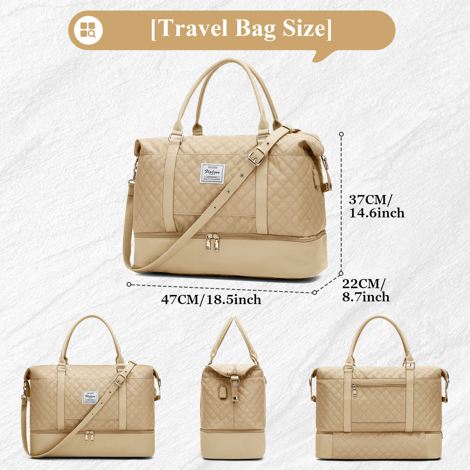 Travel Bag for Women, Folding Hand Luggage Cabin Bag for Easyjet ITA Airways & V