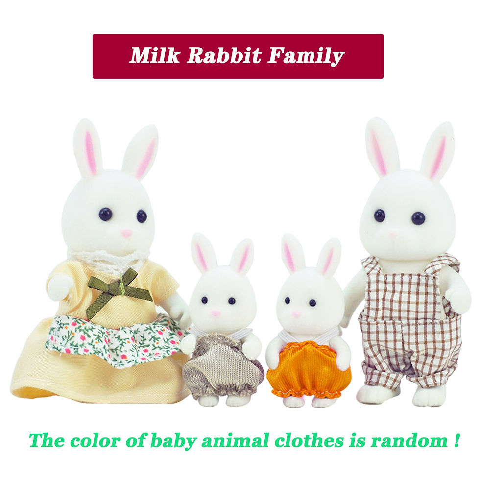 Thumbnail: Rabbit Doll 1/12 Micro Dollhouse Reindeer Sheep Elephant Squirrel Family Kitchen