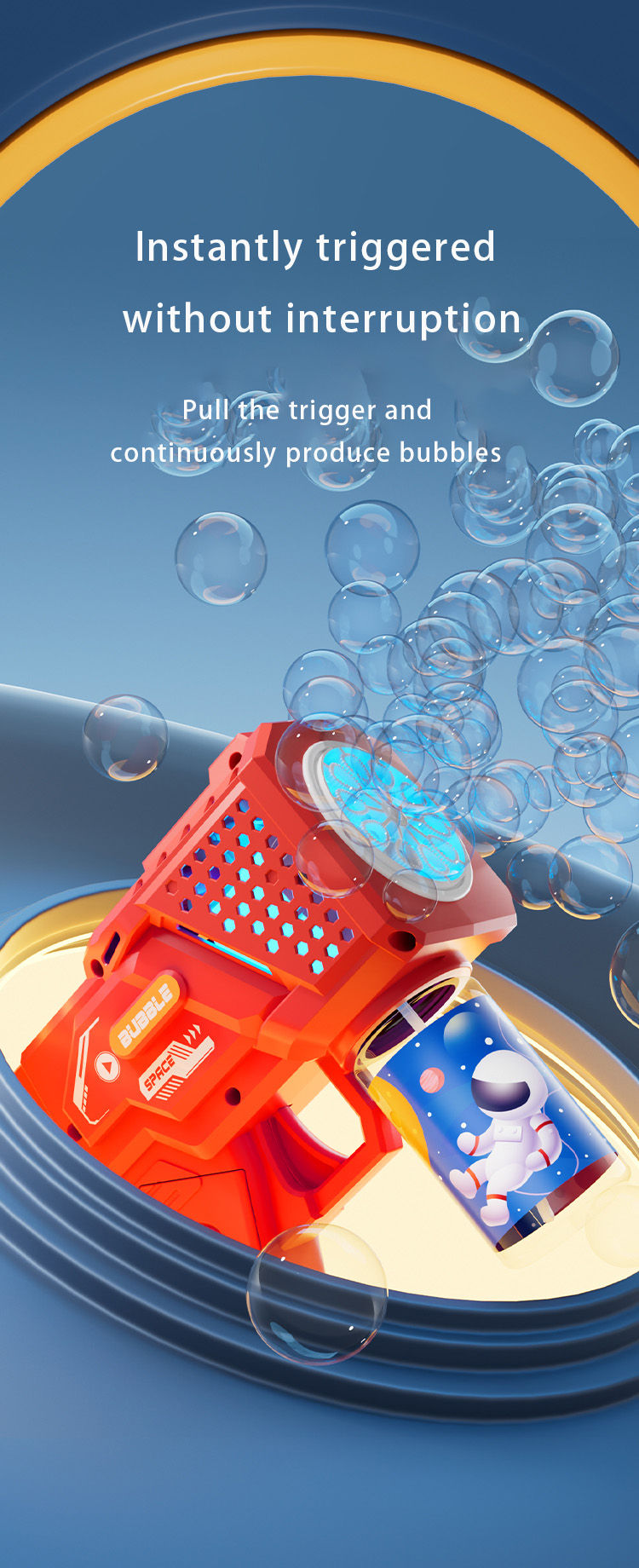 Thumbnail: 10 hole Automatic Gatling Electric Toy Blowing Bubble for Children's Toys Kinder