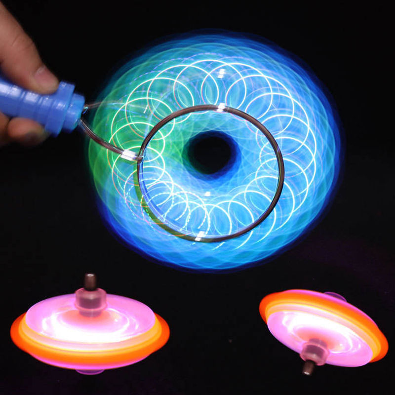 Led Magic Magnetic Orbit Spinning Top Toy Creative Hand Cranked Color Luminous C