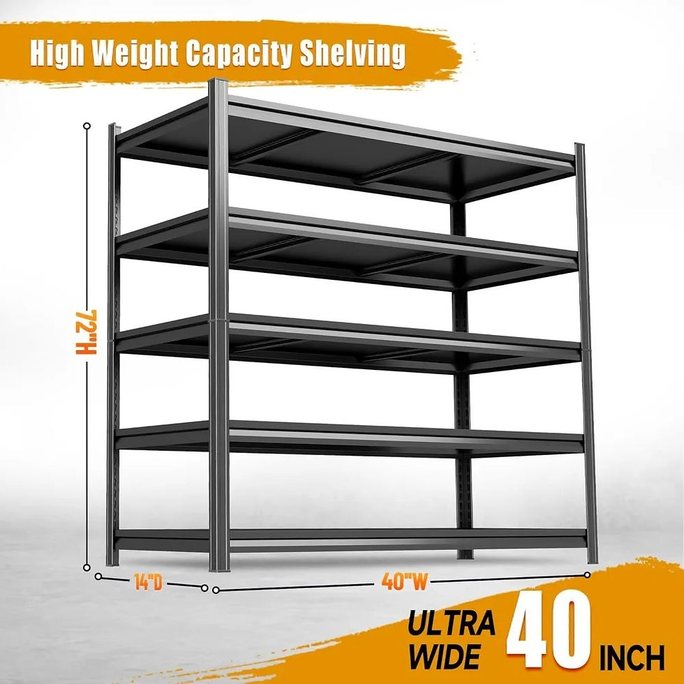 Thumbnail: 72''H × 40''W Garage Shelving, Metal Shelving Unit and Storage, 2500lb Standing