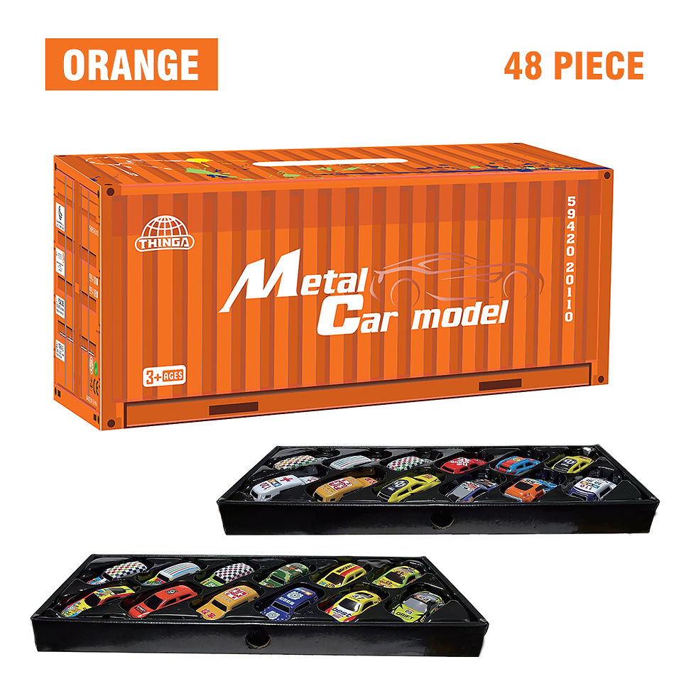Thumbnail: 48 Pieces Mini Car Set Inertia Pull Back Cars for Boys Plastic Vehicle Model wit