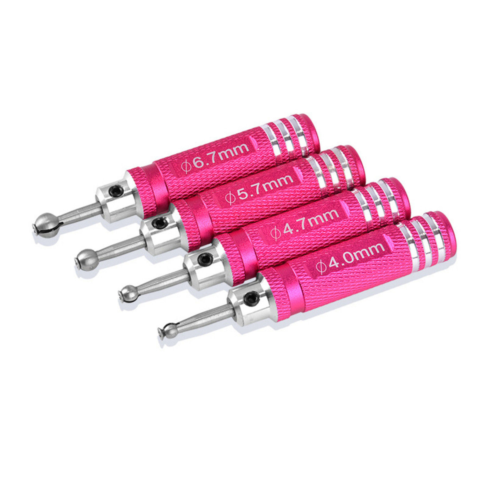 4Pcs/Set Steel Aluminum 4.0mm 4.7mm 5.7mm 6.7mm Ball Head Reamer Driver Repair T