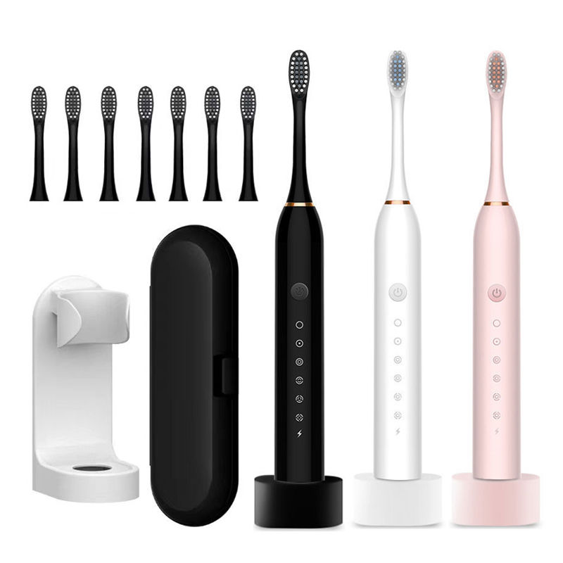 Ultrasonic Electric Toothbrush Rechargeable USB with Base for Adults 6 Modes Son