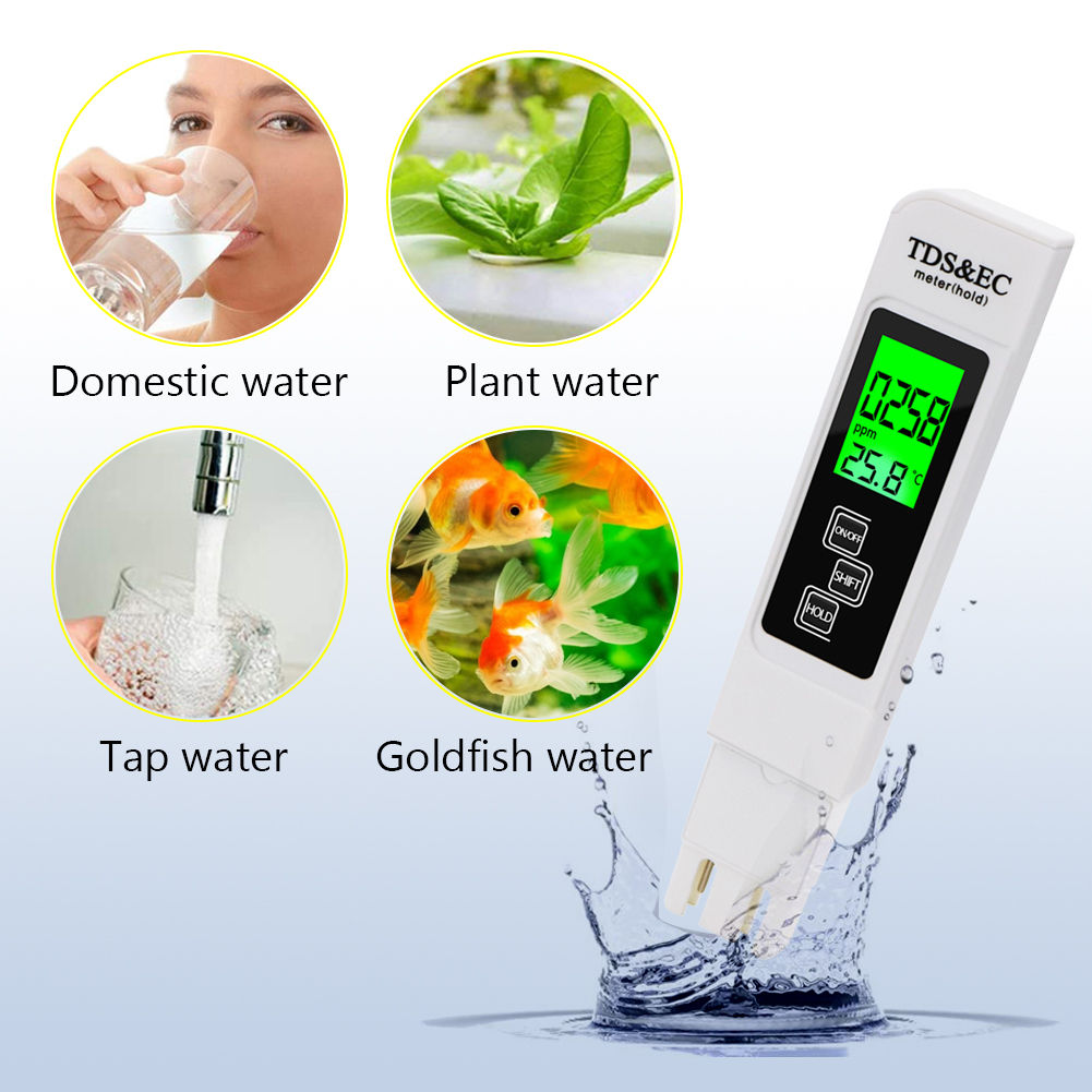 Water Hardness Testing Instrument EC TDS Tester Aquarium Pool Purity PH Meter