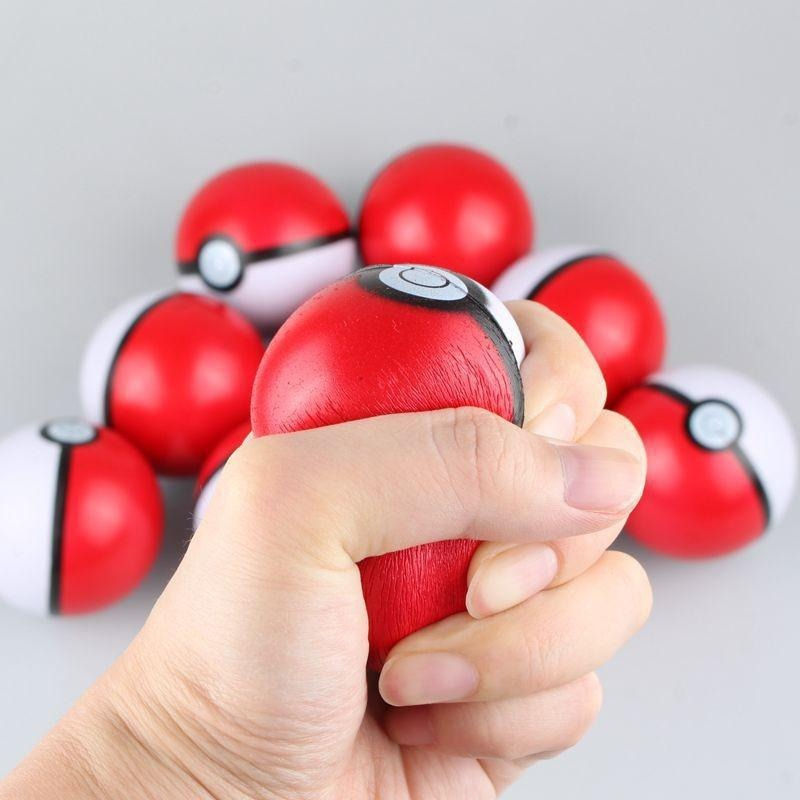 Thumbnail: Pokemon Anime Poke Ball Squeeze Toy Bouncing Ball Kawaii Pet Toy Soft and Resist
