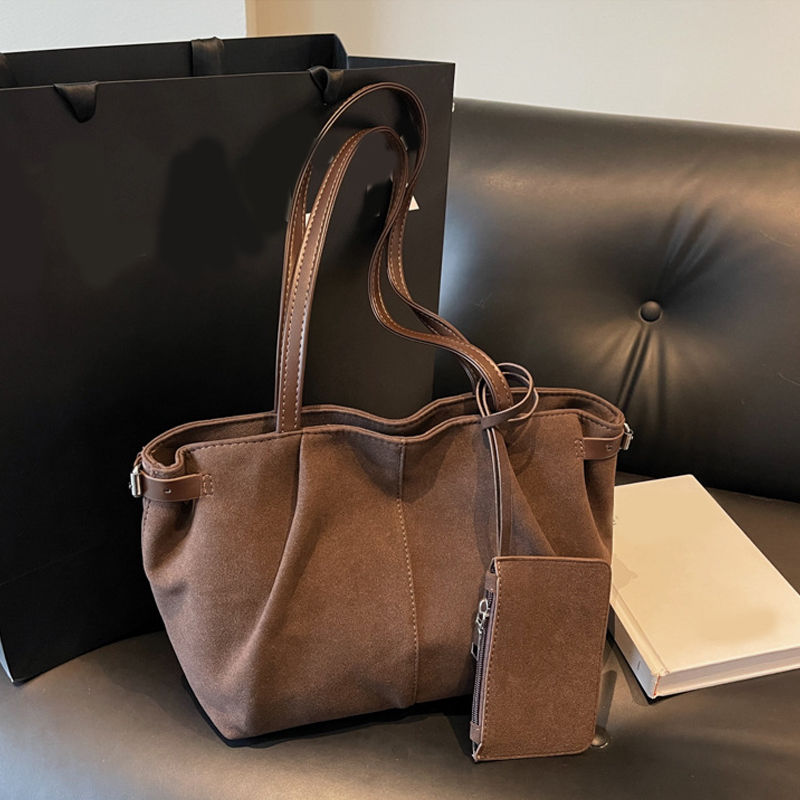 Suede Shoulder Bags for Women Large Suede Totes Lightweight Underarm Bag Casual