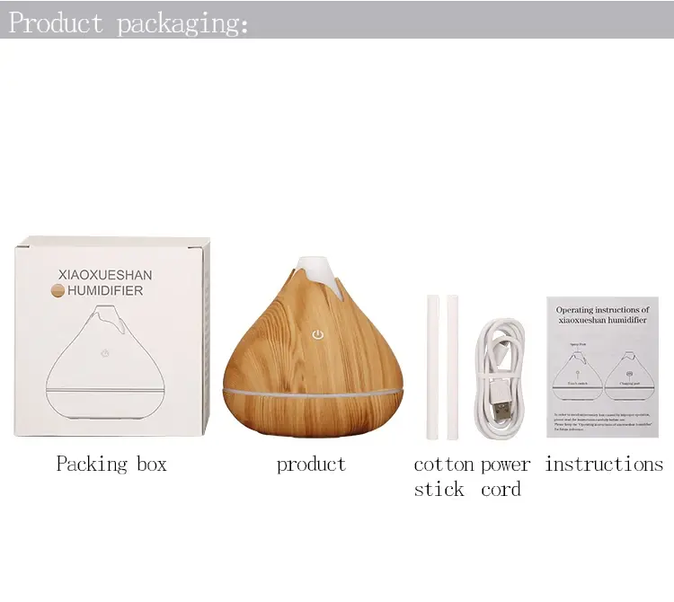 Thumbnail: 350ML Aromatherapy Essential Oil Diffuser Wood Grain Remote Control Ultrasonic A