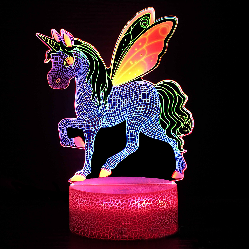 Thumbnail: 3D Unicorn Illusion Lamp 3D Night Lights 3 Acrylic Plate Touch Control Led Table
