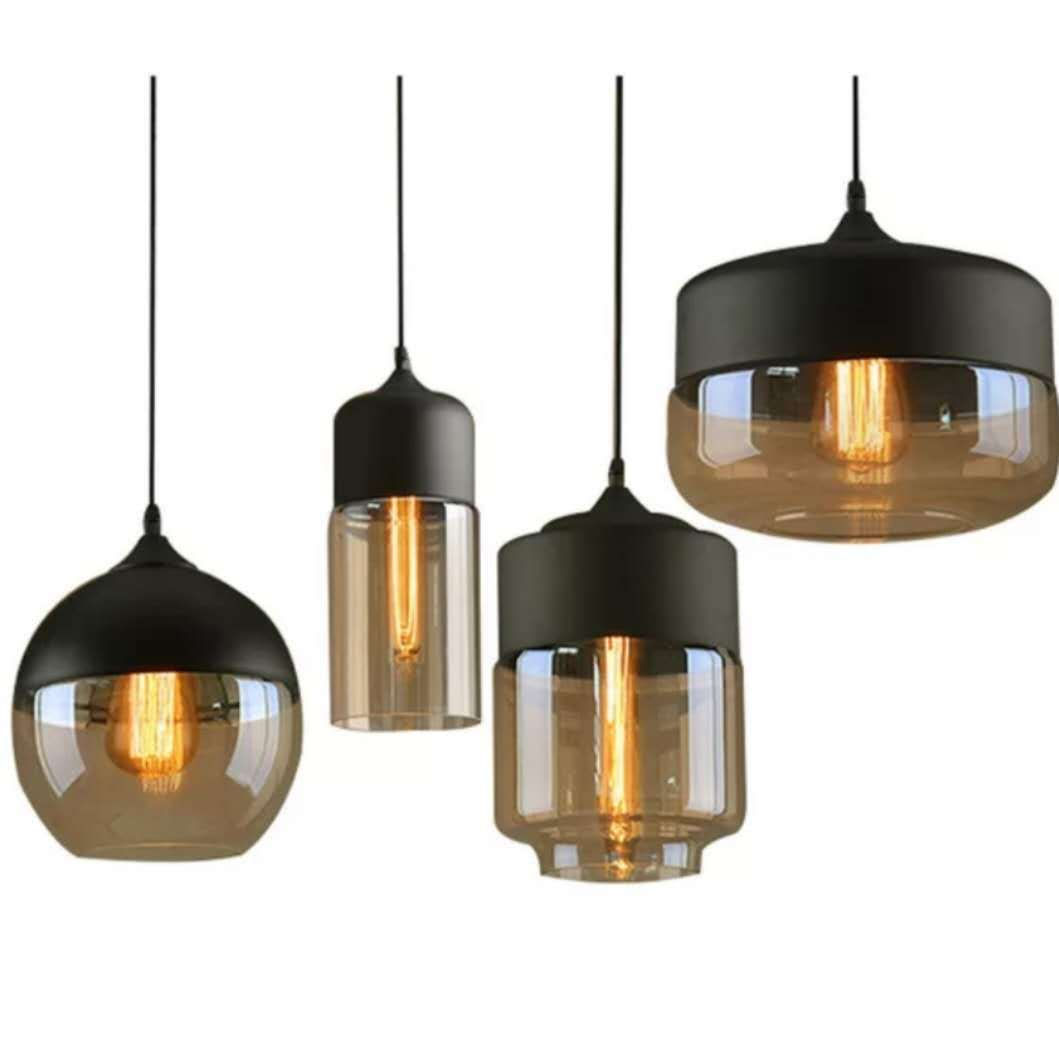 Nordic Industrial Style Glass Pendant LED Light Fixture