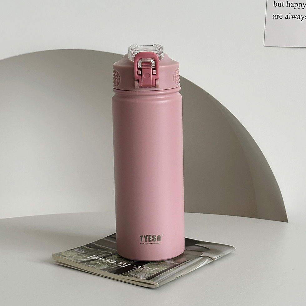 Thumbnail: TYESO 600ML/750ML Thermos Water Bottle With Straw Stainless Steel Car Thermal Sp
