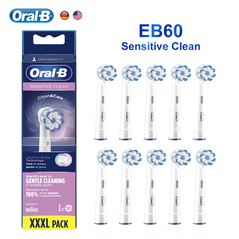 Oral-B EB60 Sensi Ultrathin Replacement Electric Toothbrush Heads Clean and Care