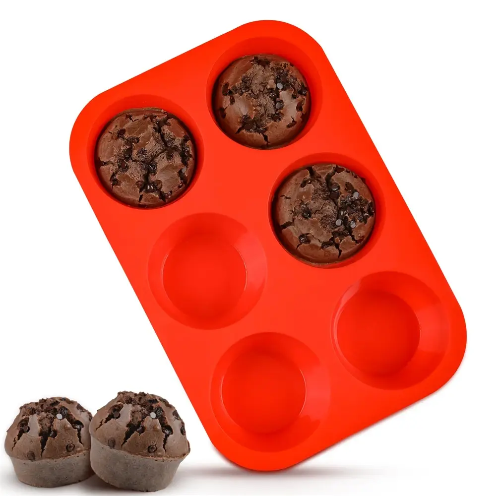 1/2pcs Silicone Jumbo Muffin Pan 6 Cup Giant Silicone Cupcake Pan/Cups Deep Popo