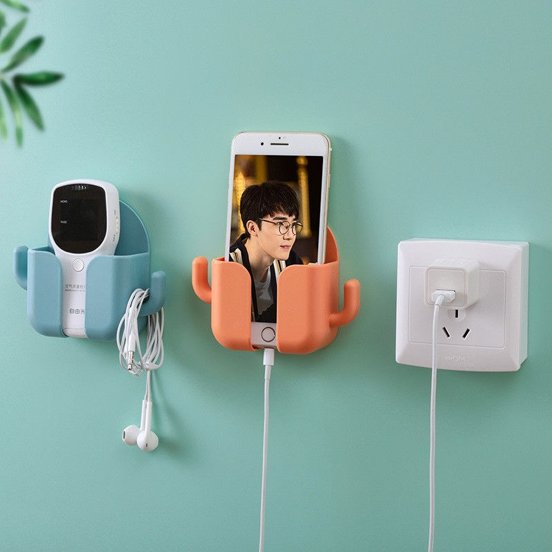 Thumbnail: 1pcs Punch-free Mobile Phone Holder Wall Mount Stand Remote Control Organizer St