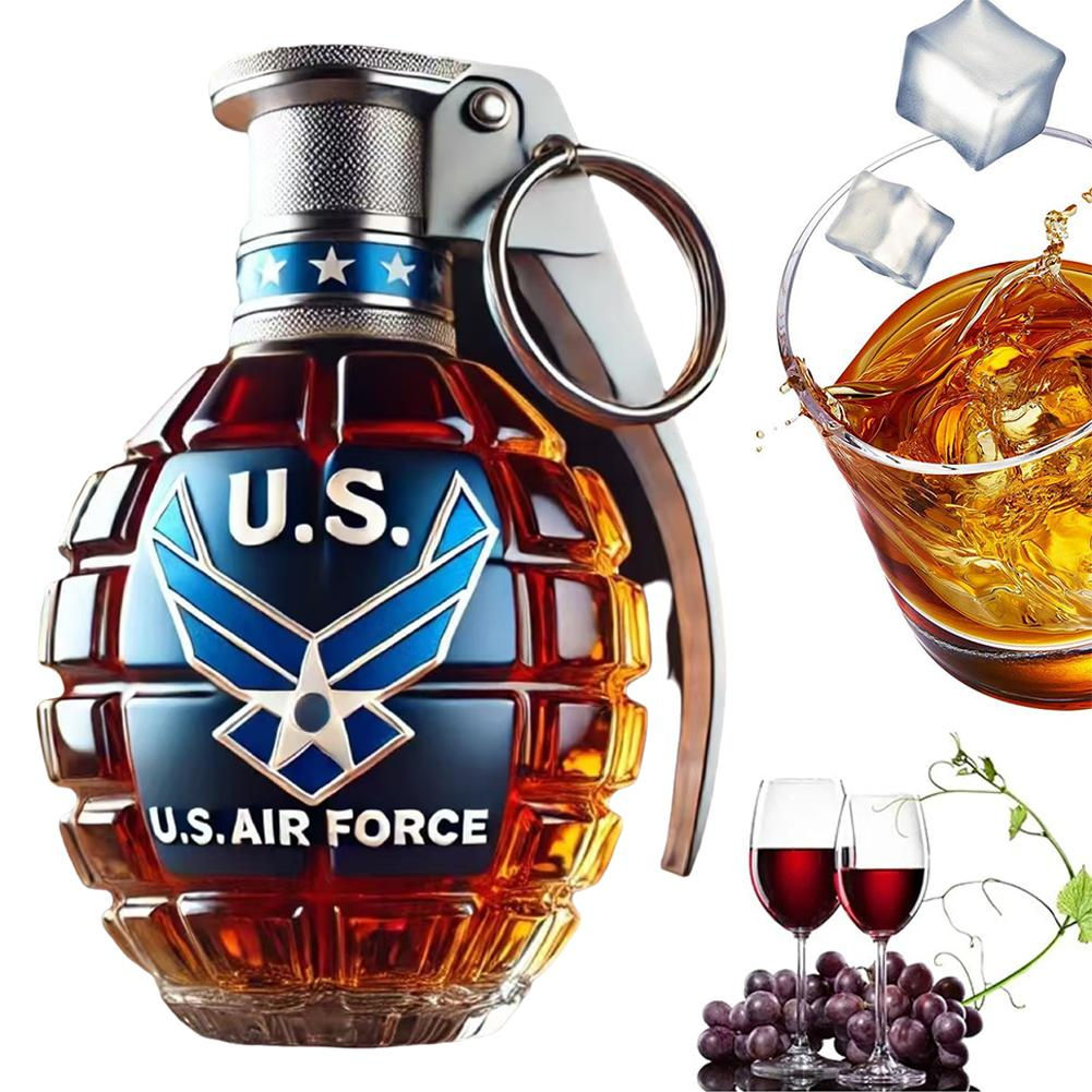 Military Hand Whiskey Bottle Grenade Engraved Liquor Bottle Sealed Whiskey Jar S