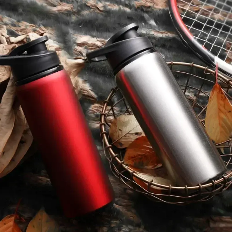 Thumbnail: 1-15PCS Portable Stainless Steel Bicycle Water Bottle Straight Drinking Outdoors