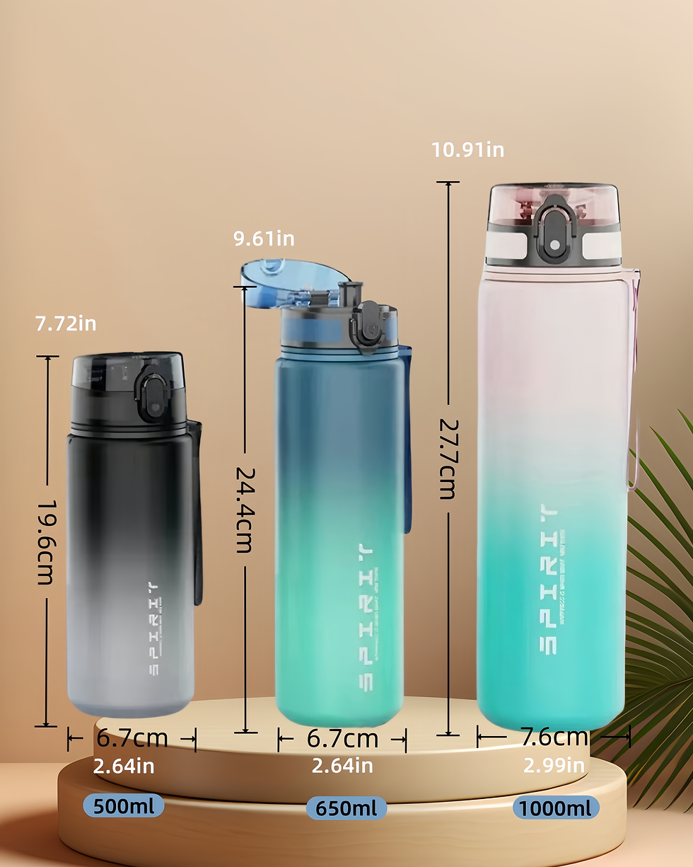 Thumbnail: 1 Liter Large Capacity Sports Water Bottle Gradient Color Plastic Cup Drink item