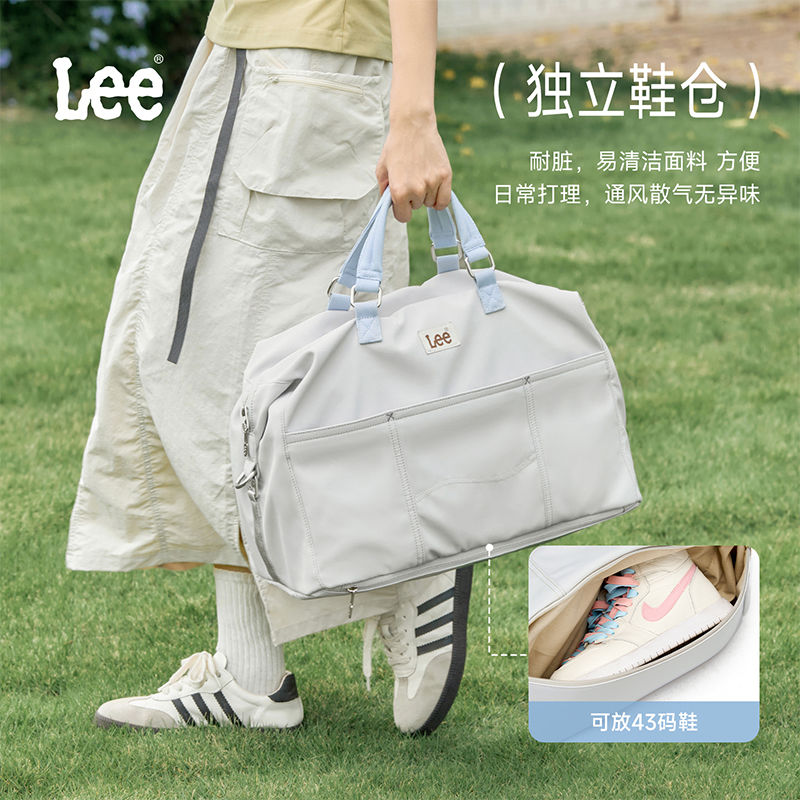 LEE Large Capacity Women Pink Travel Duffle Bag Shoe compartment Weekender Overn
