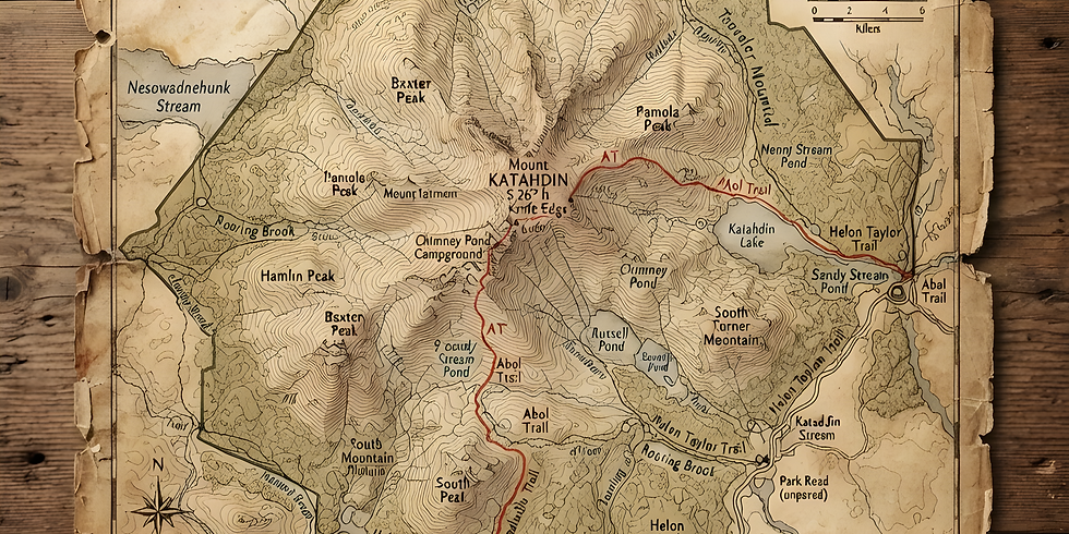 topographical map on worn rustic paper of baxter state park in maine.png