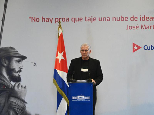 Presidente cubano Miguel Díaz-Canel realiza comparecencia especial ante la prensa