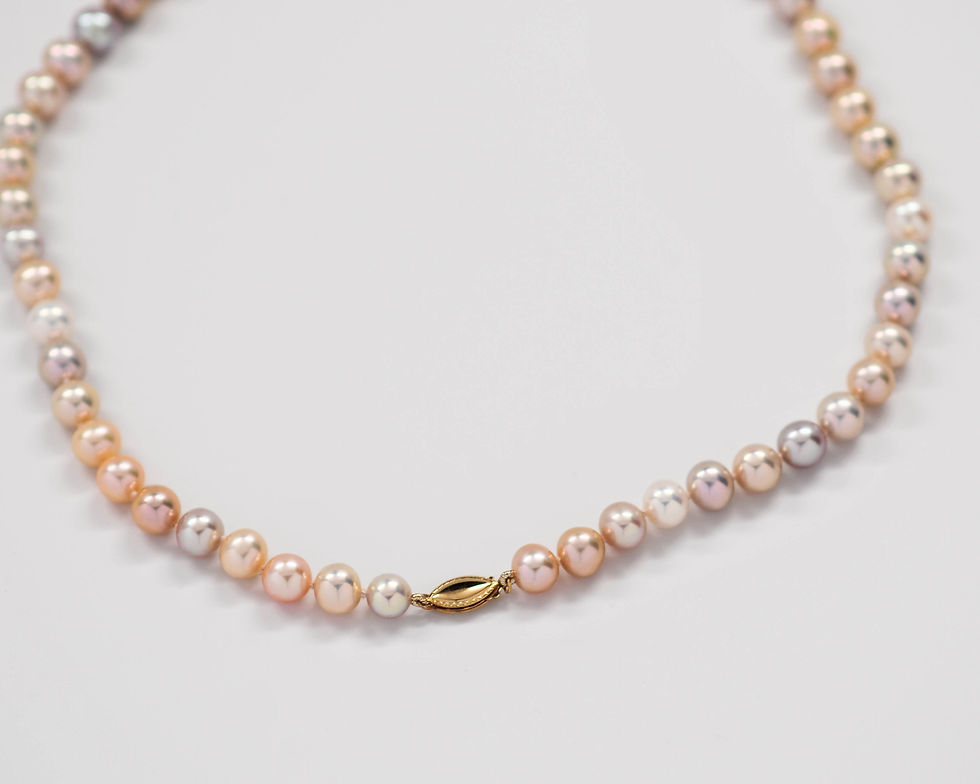 Thumbnail: 18" Metallic Freshwater Pearl Necklace 7.5-8 mm Multicolor (AAA-Gem Grade)