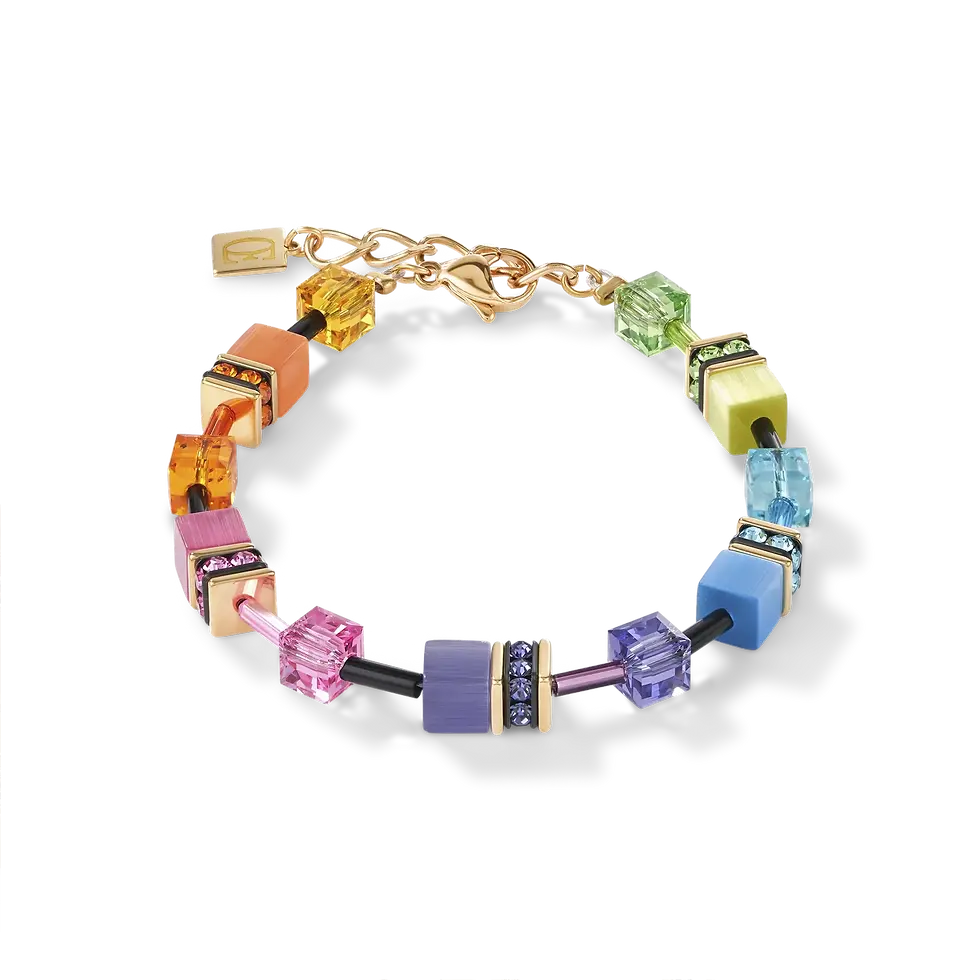 2838/30-1573 Coeur de Lion armband GeoCUBE® Bracelet multicolour rainbow gold