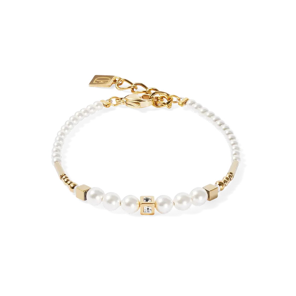 4312/30-1416 Coeur de Lion armband  Shimmering Princess Pearls gold-white