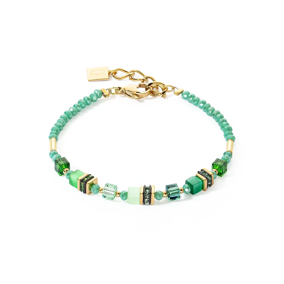 4565/30-0500 Coeur de Lion armband Mini Cubes green