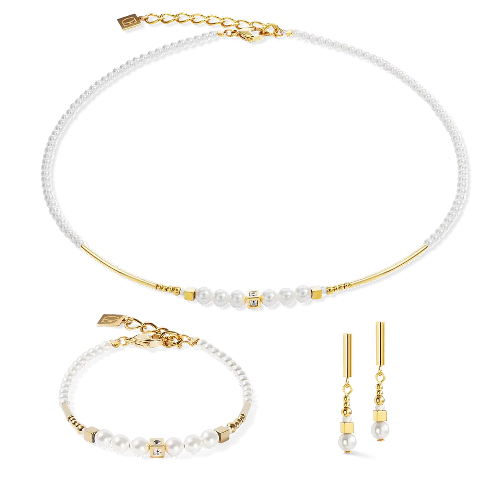 4312/30-1416 Coeur de Lion armband  Shimmering Princess Pearls gold-white