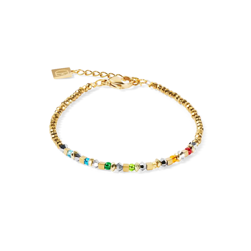 4359/30-1516 Coeur de Lion armband GeoCUBE® multicolour rainbow gold