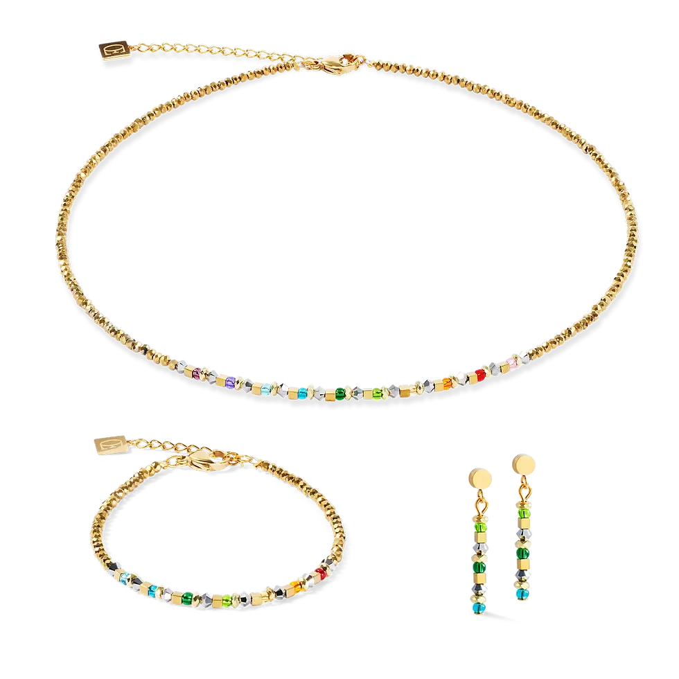 4359/30-1516 Coeur de Lion armband GeoCUBE® multicolour rainbow gold