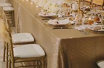 Sequin Rectangle Tablecloth Champagne