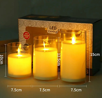 LED Moving Wick Candle Set 7.5cm