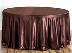 Satin Round Tablecloth Chocolate