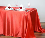Satin Rectangle Tablecloth Coral